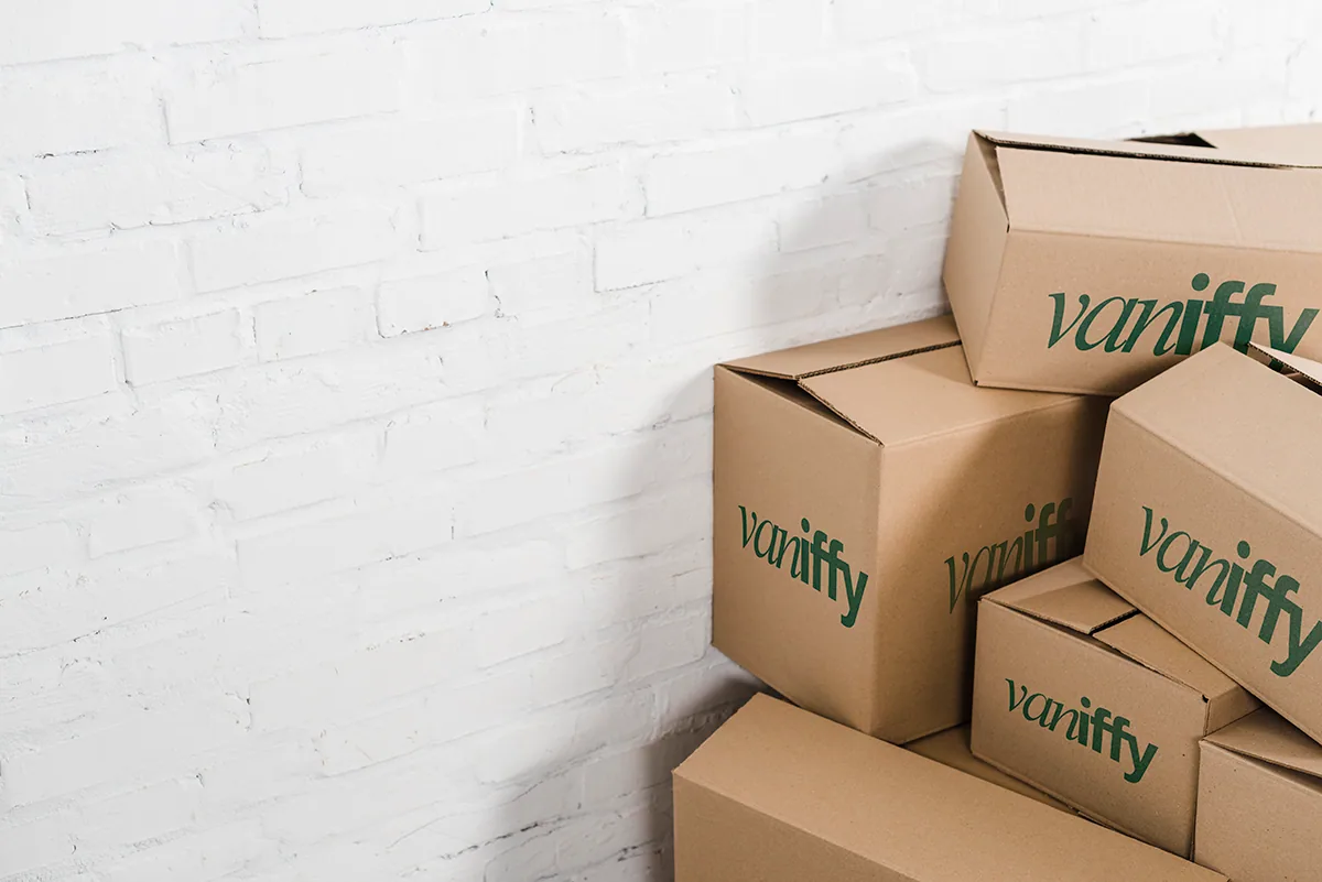 Vaniffy branded moving boxes